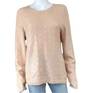 Talbots Blush Pink Pointelle Sweater Size L J0482